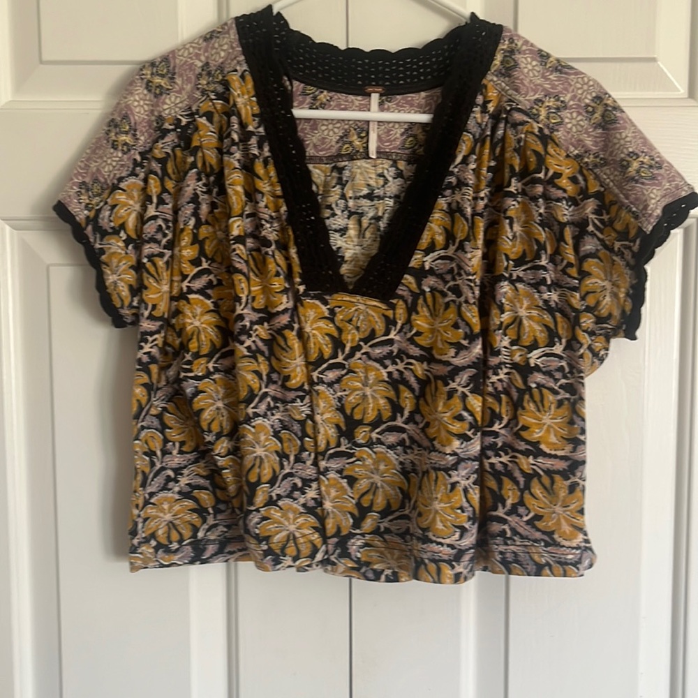 Free People Leilani Print floral crop top